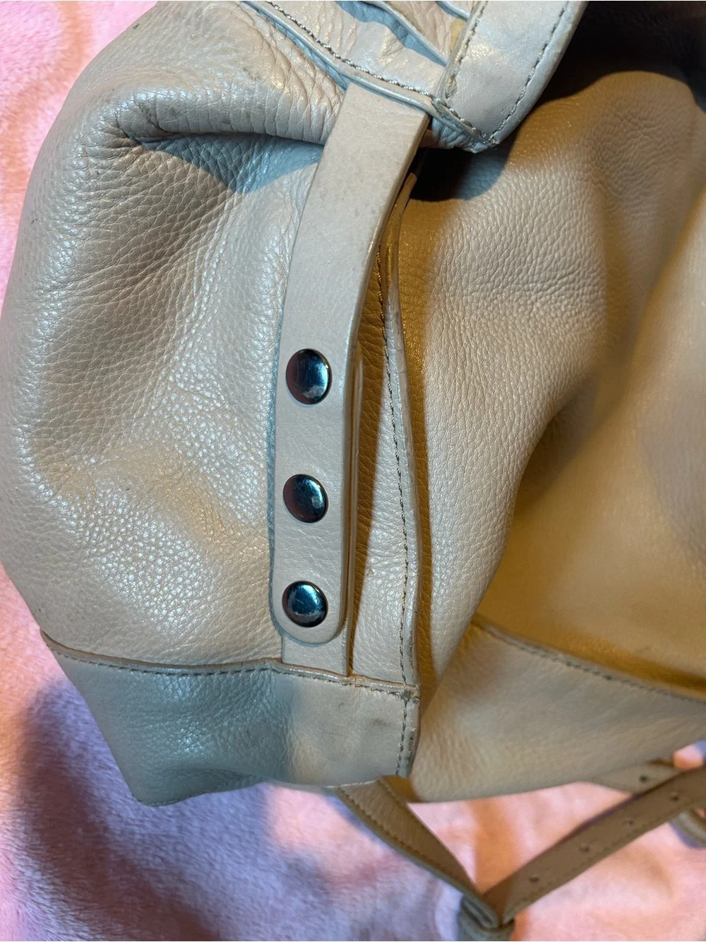 Kooba Calabasa Cream Leather Convertible Backpack Hobo Bag